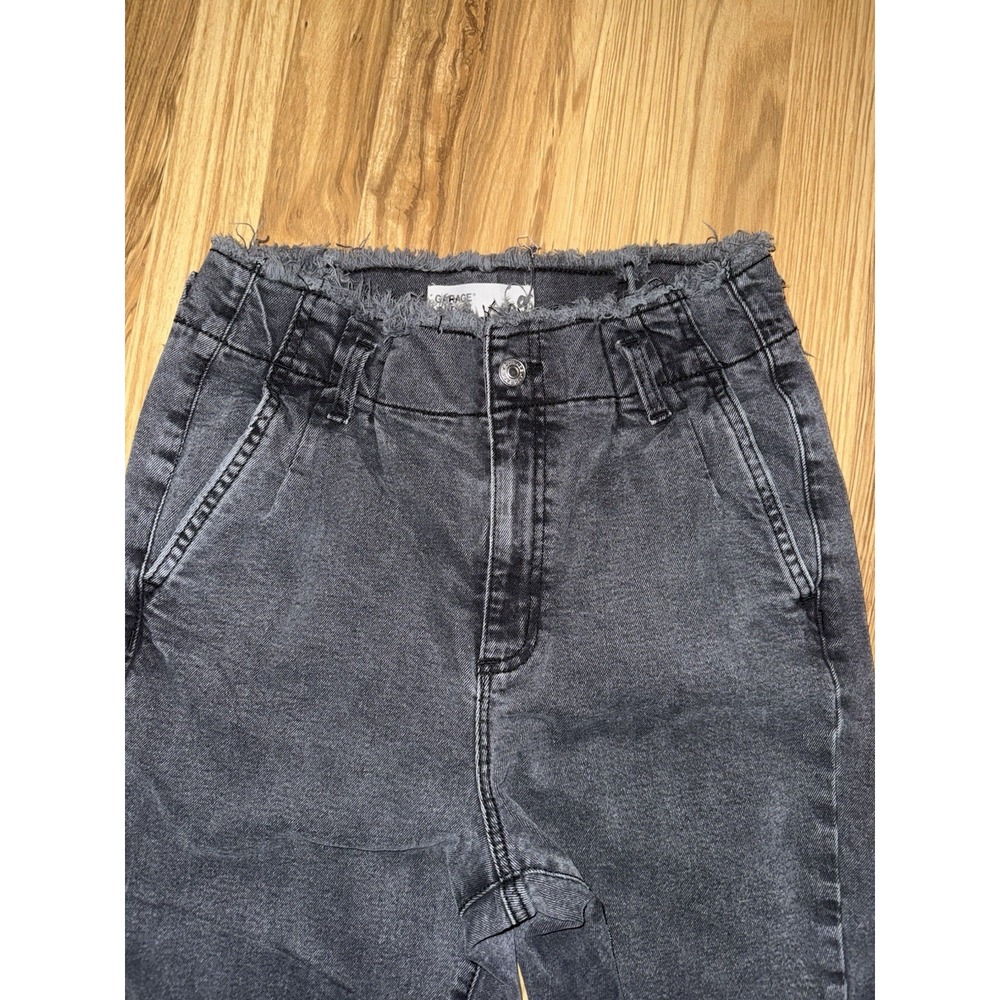 Garage Jeans Women's 9‎ Black High Rise Frayed Waist Skinny Stretch Denim Pants - Picture 2 of 10